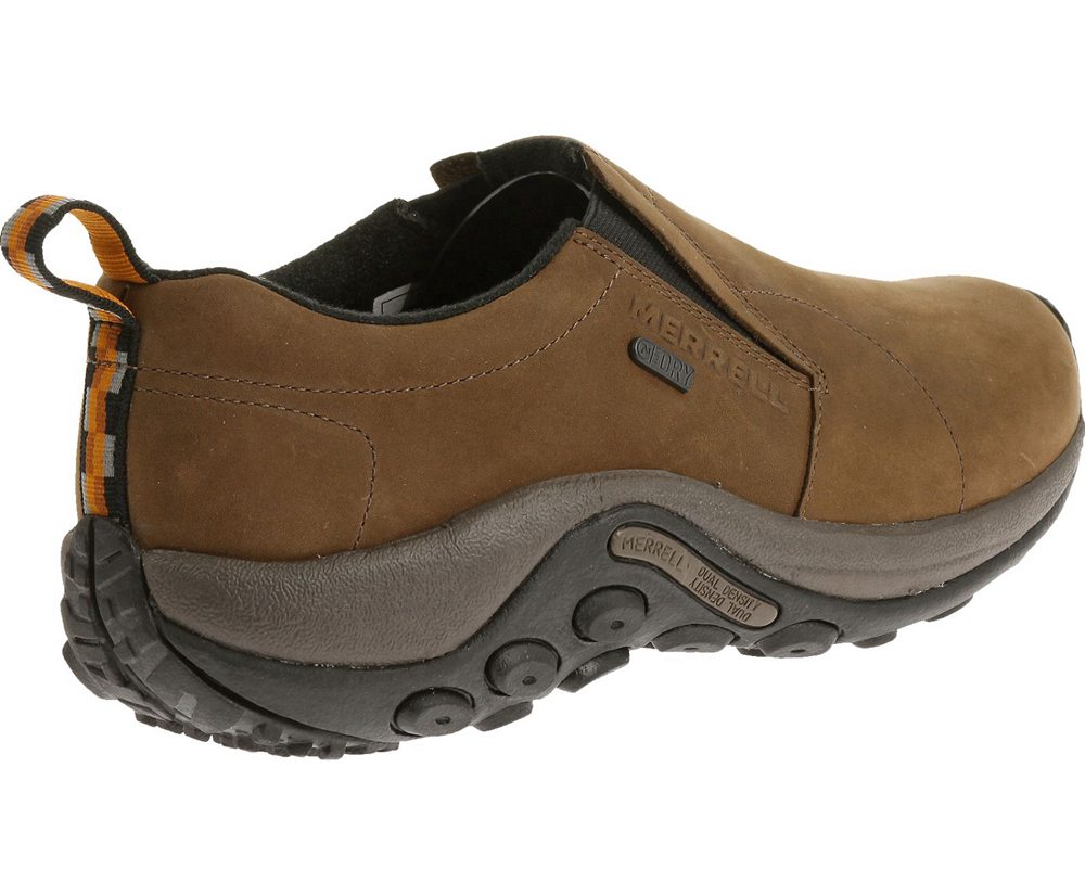 Merrell Slip Ons Brown - Jungle Moc Nubuck Waterproof - Mens 54DGHWTOS